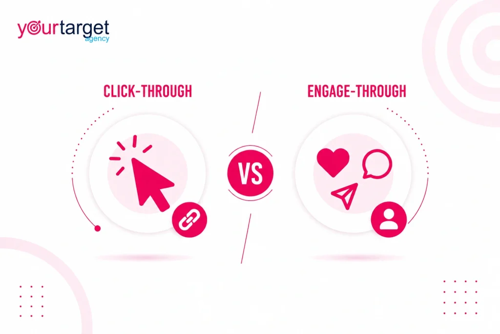 click through vs engage through attribution meta ads
